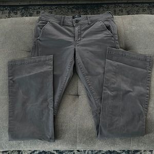 Gray kick boot pant